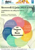 Affiche pour la soirée-conférence du mercredi 12 juin 2024 sur les troubles du neuro développement