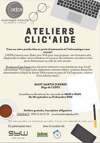 Ateliers Clic&#39;Aide à Saint Martin d&#39;Hères du 28 septembre au 21 décembre 2022 (événement)