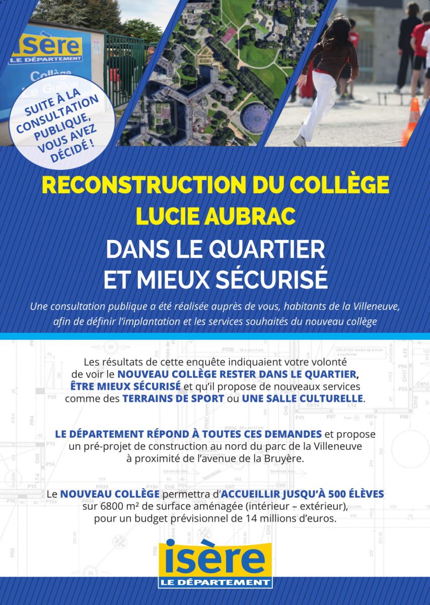 Reconstruction du collège Lucie Aubrac - Pré-projet