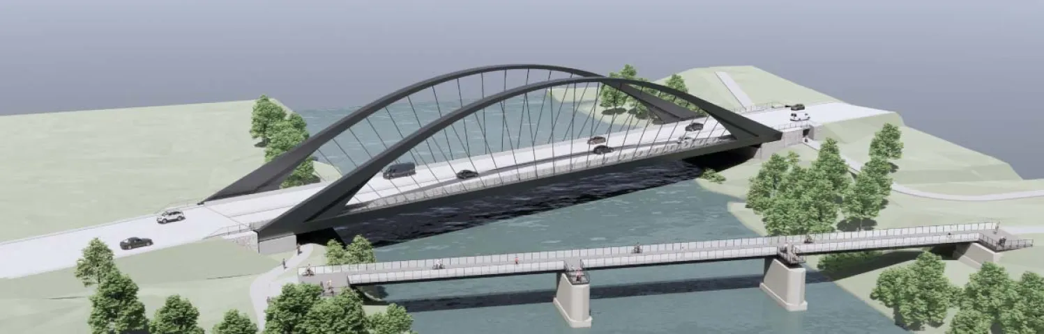 Vue 3D du futur pont de Brignoud