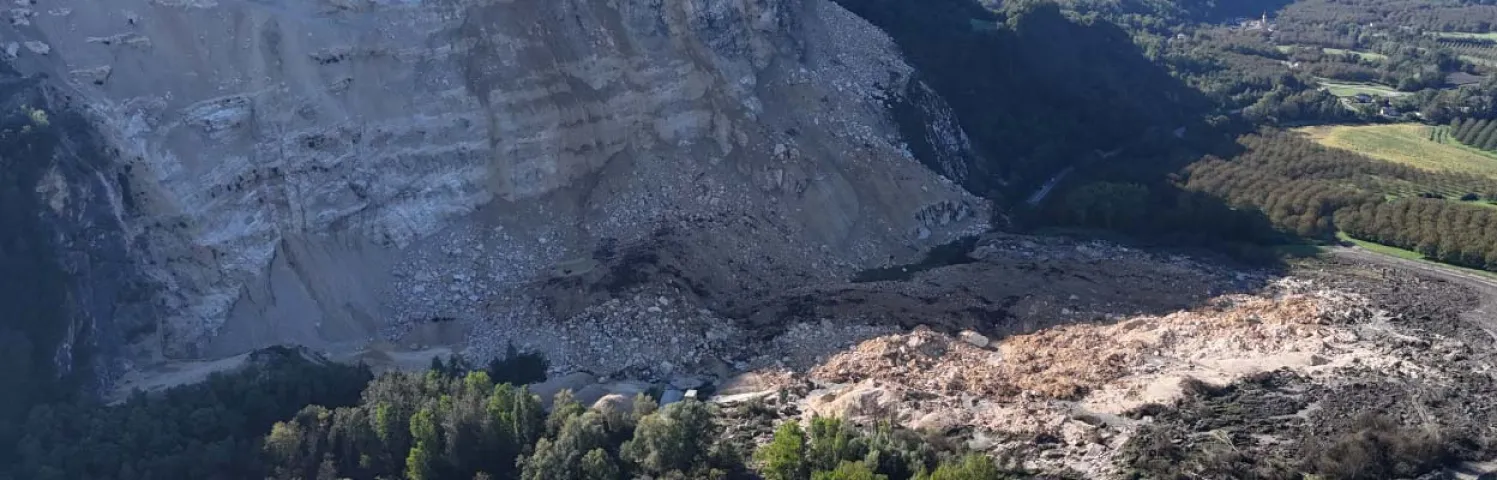 Éboulement à La Rivière sur la RD 1532, photo prise le 18 septembre 2024.
