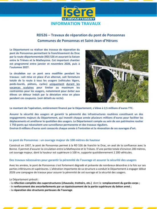 Flyer d'nformation sur les travaux
