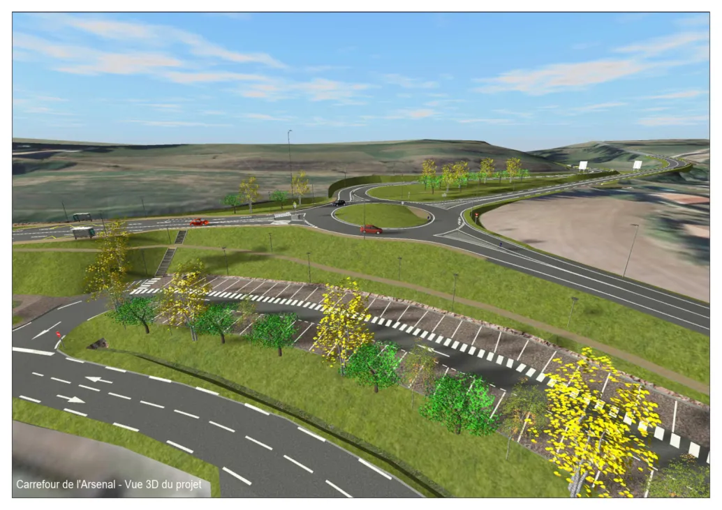 Vue 3D du carrefour de l'Arsenal