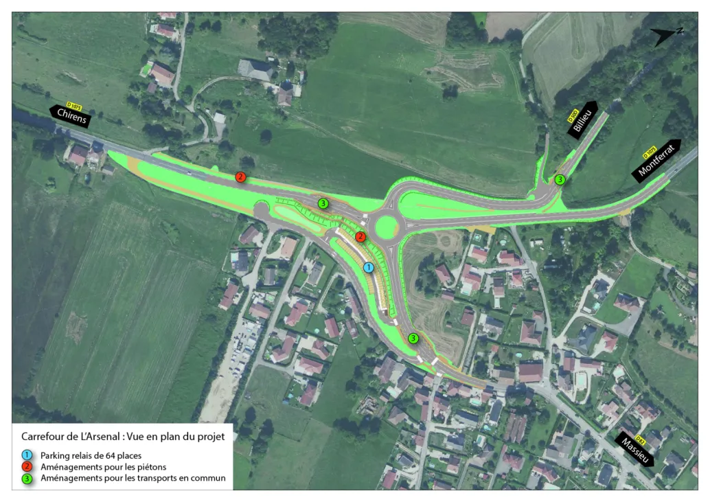 Vue en plan du projet du carrefour de l'Arsenal