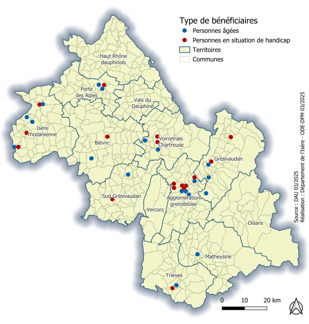 Cartographie de l'habitat inclusif en Isère