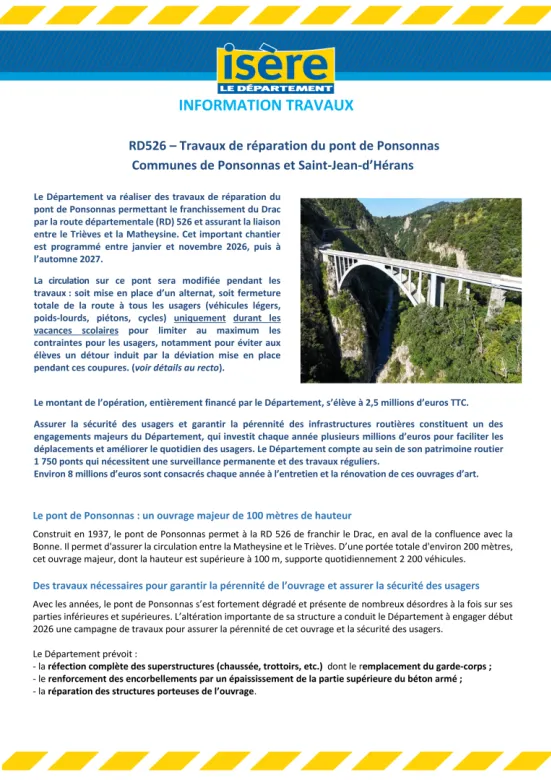 Flyer d'nformation sur les travaux